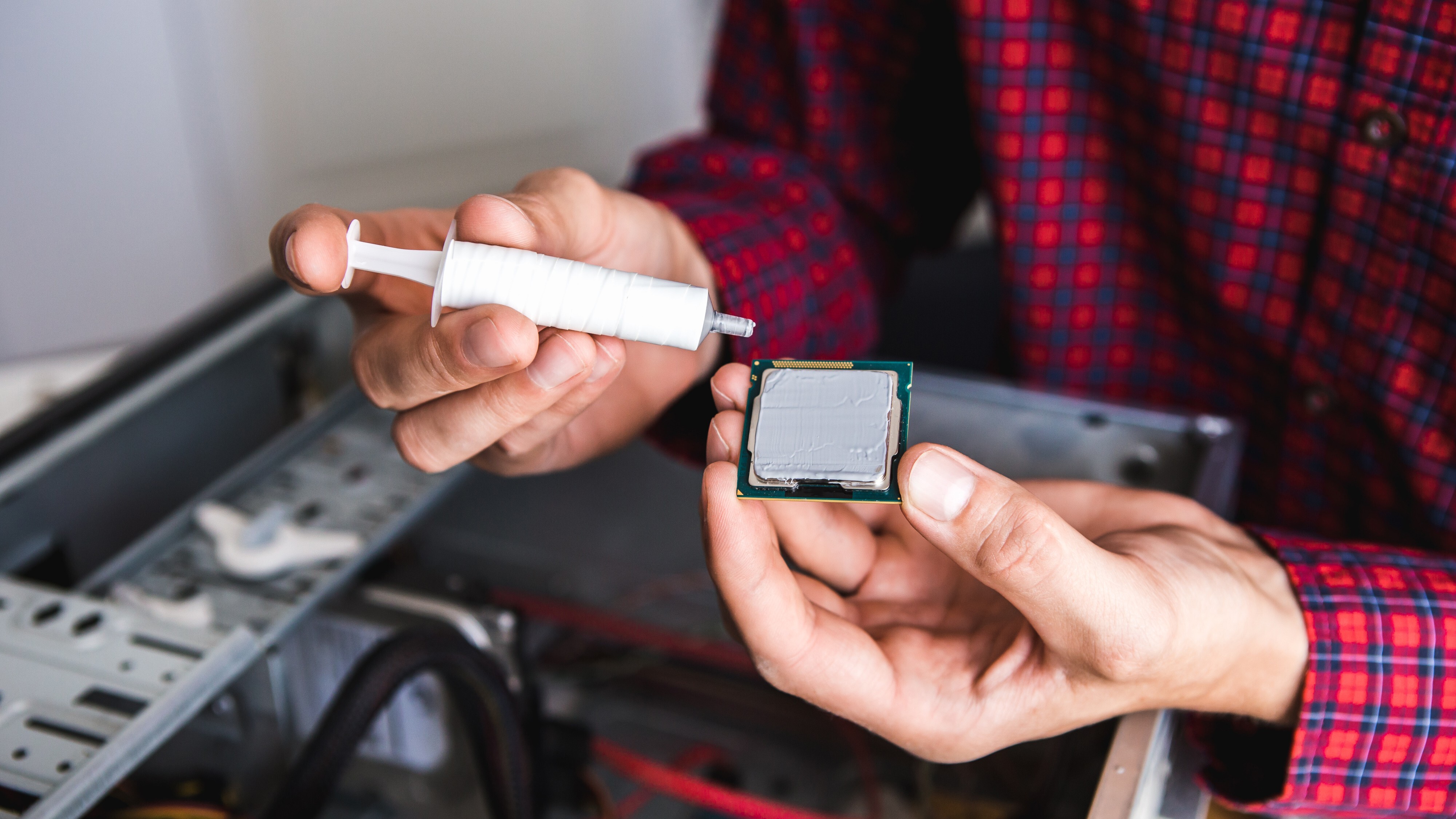 A man with thermal grease