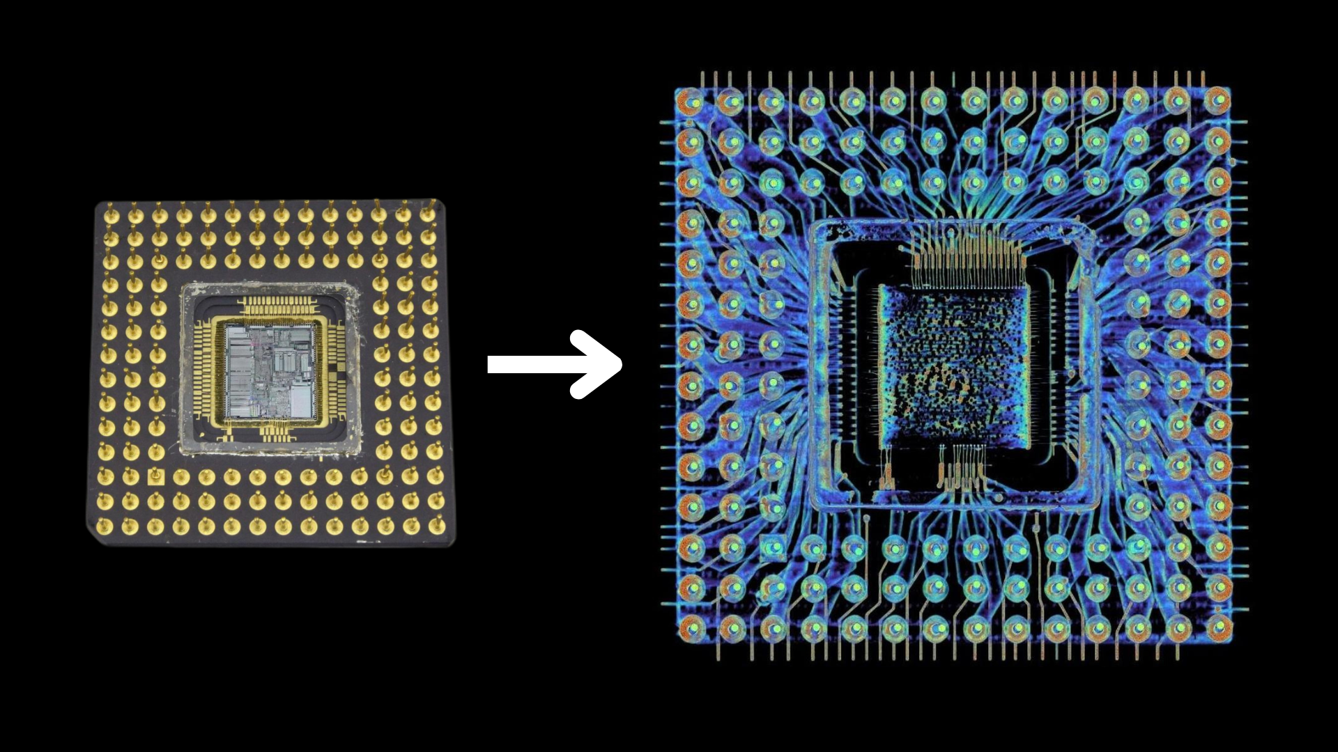 A CT-scanned Intel 386 CPU