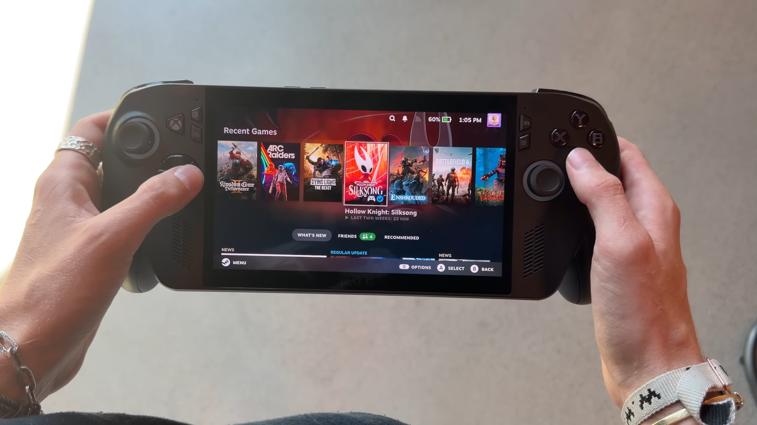 ROG Xbox Ally X running Bazzite